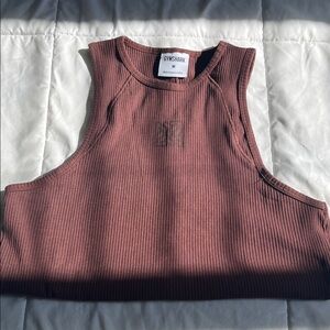 Gymshark Women's Ribbed Tank Top - Dark Brown